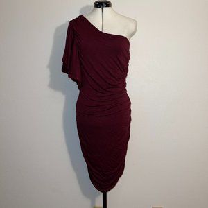 MODCLOTH GILLI ONE SHOULDER PURPLE DRESS L